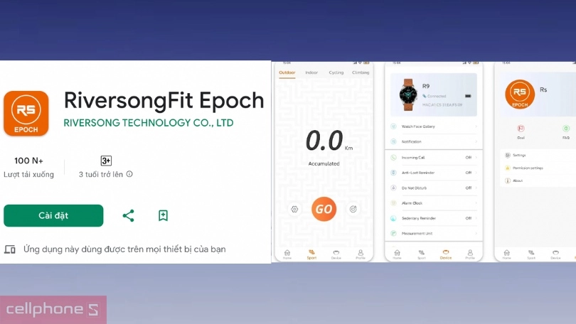 Hướng dẫn sử dụng ứng dụng RiversongFit Epoch