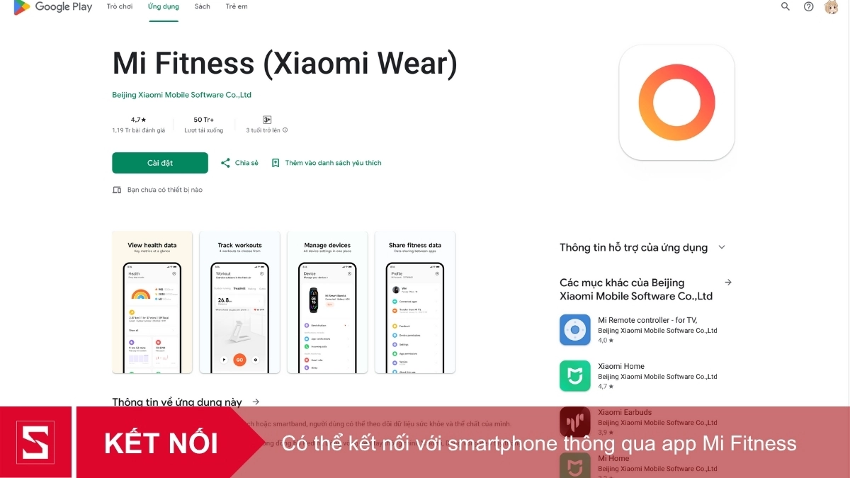 Hướng dẫn kết nối vòng đeo tay thông minh Xiaomi Mi Band 10 gốm trắng với điện thoại