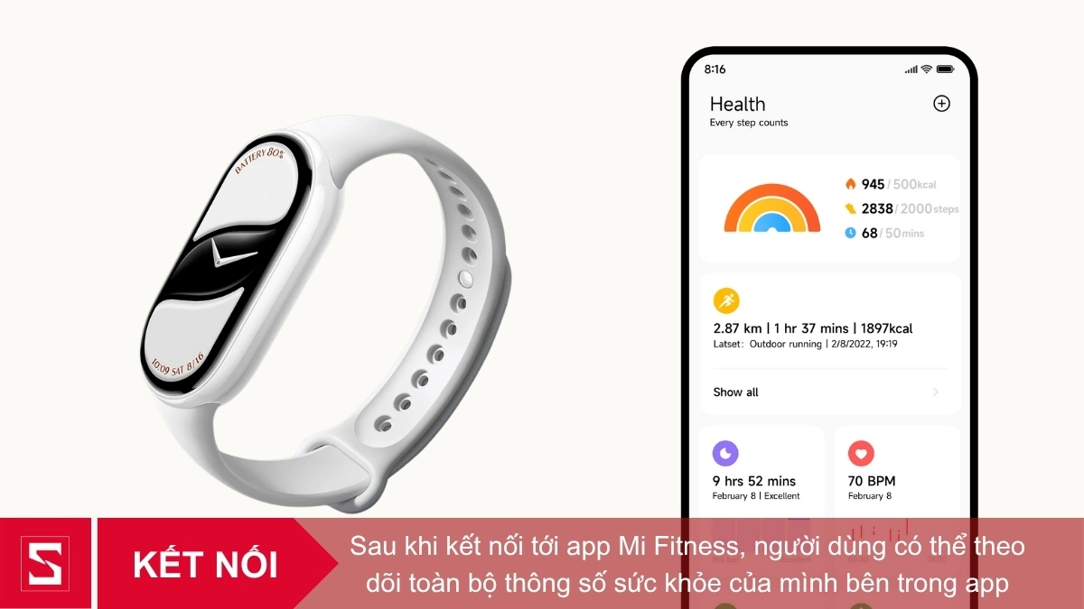Hướng dẫn kết nối vòng đeo tay thông minh Xiaomi Mi Band 10 gốm trắng với điện thoại