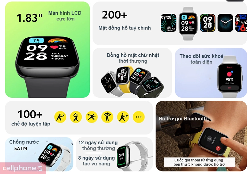 Đồng hồ Xiaomi Redmi Watch 3 Active - Thiết kế mới, hiện đại hơn