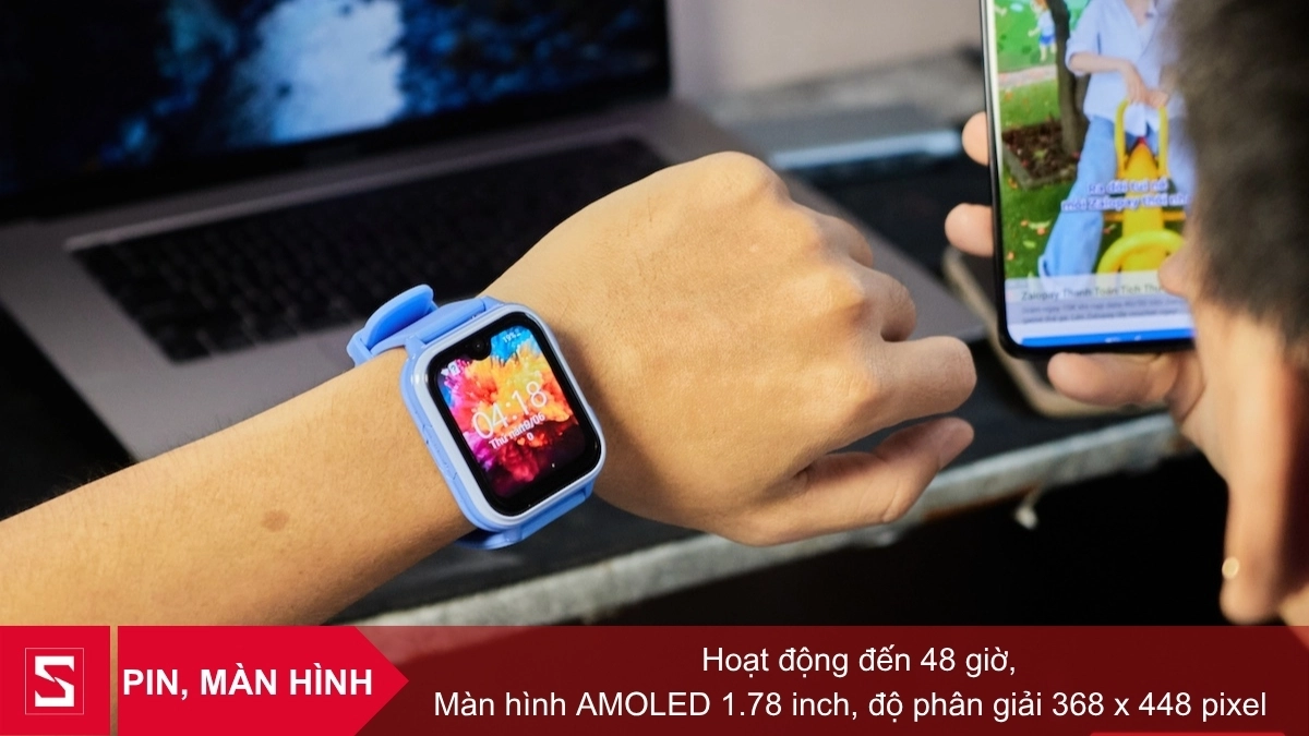 Dung lượng pin, chất lượng hiển thị của đồng hồ định vị trẻ em Wonlex KT33