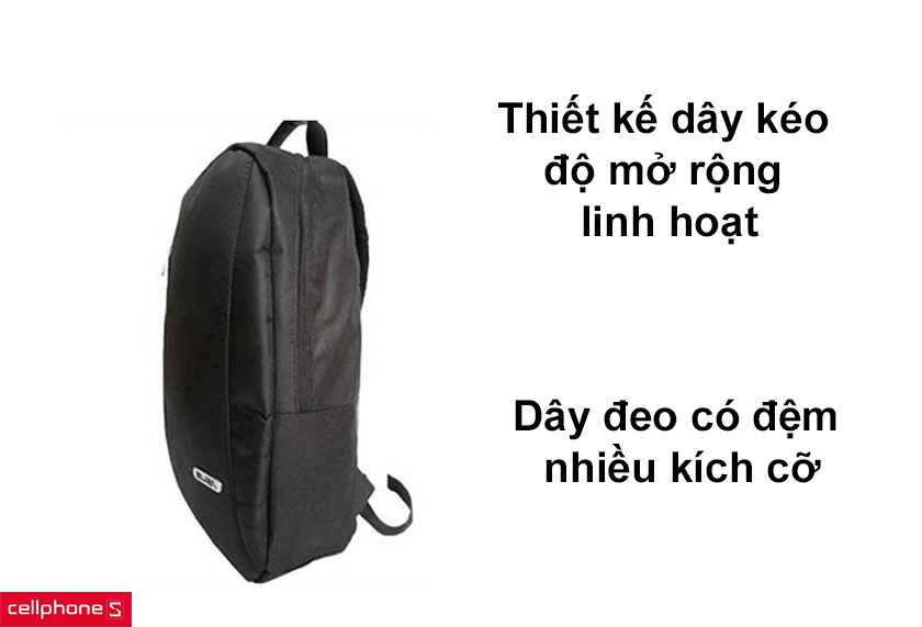 Thiết kế dây kéo độ mở rộng linh hoạt, dây đeo có đệm nhiều kích cỡ