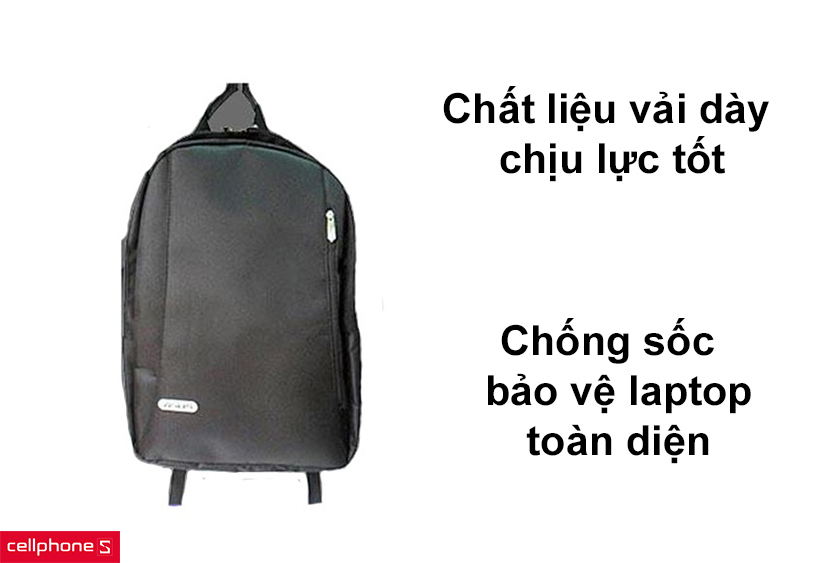 Chất liệu vải dày chịu lực tốt, chống sốc hiệu quả bảo vệ laptop toàn diện