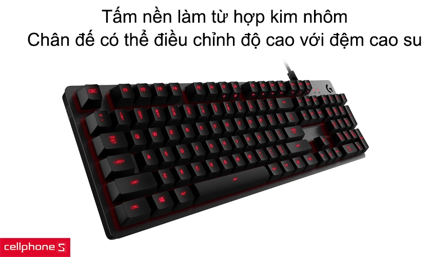 Thiết kế tấm nền làm từ hợp kim nhôm, chân đế có thể điều chỉnh độ cao với đệm cao su