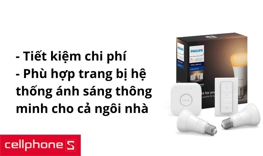 Bộ 3 bóng đèn Philips Hue Starter Kit E27 Hue Bridge