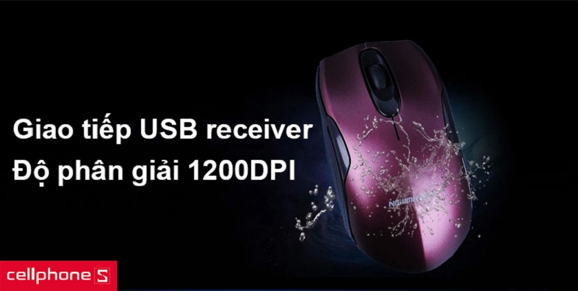 Chuột được thiết kế với giao tiếp USB receiver -Plug and Play