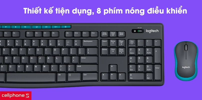 Thiết kế không dây tiện dụng, bàn phím full size