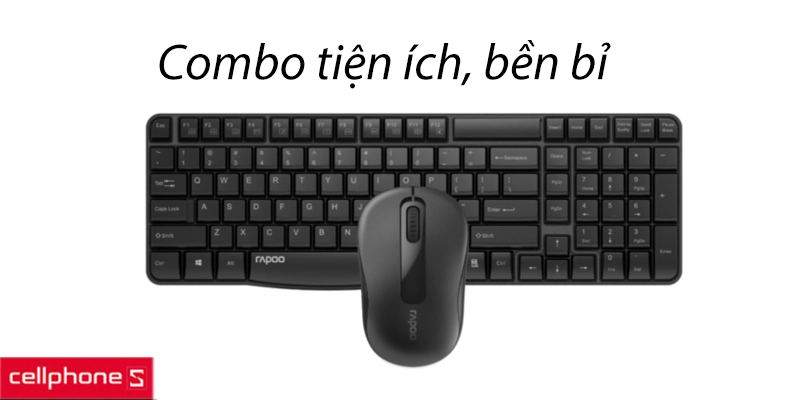 Combo bàn phím + chuột không dây Rapoo X1800S