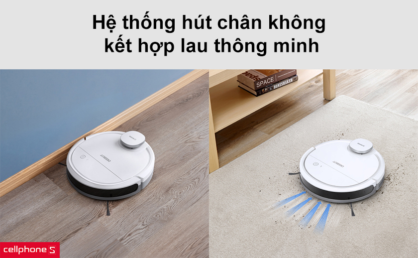 hút chân không kết hợp lau thông minh