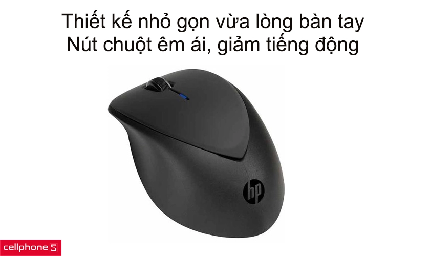 Thiết kế nhỏ gọn vừa lòng bàn tay, nút chuột êm ái, giảm tiếng động
