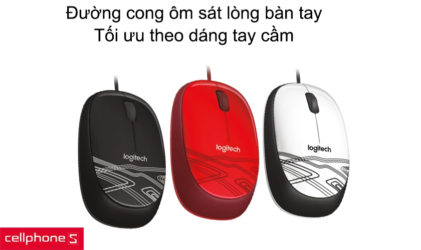 Đường cong ôm sát lòng bàn tay, tối ưu theo dáng tay cầm