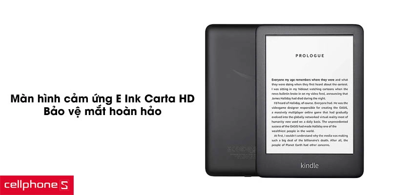 Màn hình cảm ứng 6 inch E Ink Carta HD, bảo vệ mắt hoàn hảo