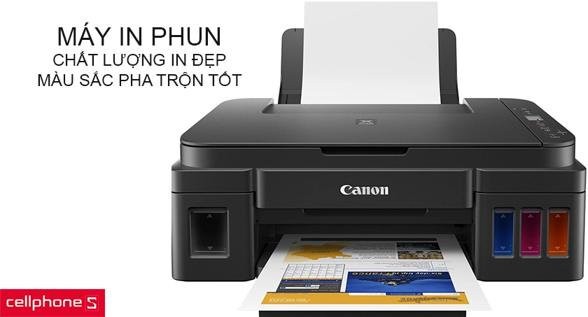 Máy in phun cho chất lượng in nhanh, màu sắc pha tốt