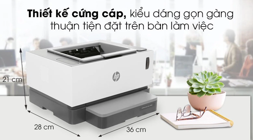Máy in HP có thiết kế cứng cáp, gọn gàng