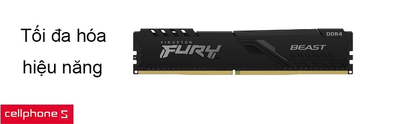 Ram PC Kingston Fury Beast Black 16GB 3200MHz DDR4 KF432C16BB1/16