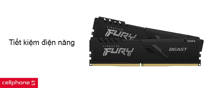 Ram PC Kingston Fury Beast Black 16GB 3200MHz DDR4 KF432C16BB1/16