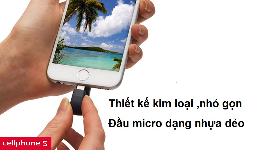 Thiết kế kim loại sang trọng, nhỏ gọn