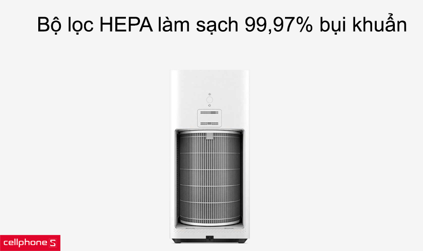 Bộ lọc HEPA làm sạch 99,97% bụi khuẩn