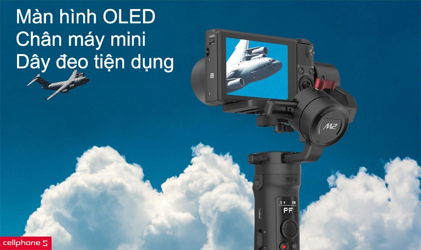 Màn hình Oled kết hợp chân máy mini, dây đeo tiện dụng