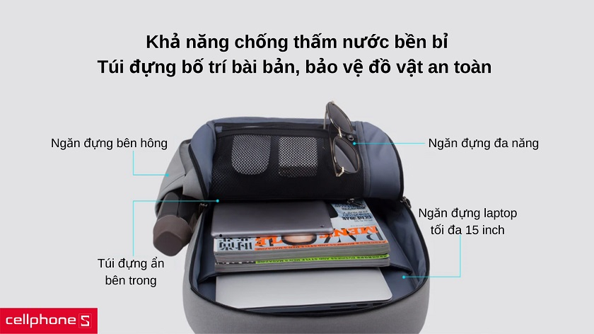 Balô chống thấm nước bền bỉ giúp bảo vệ vật dụng bên trong