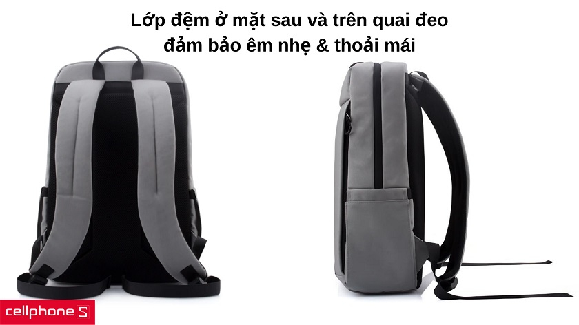 Thiết kế đệm ở mặt sau và quai đeo đảm bảo thoải mái trong suốt chuyến đi