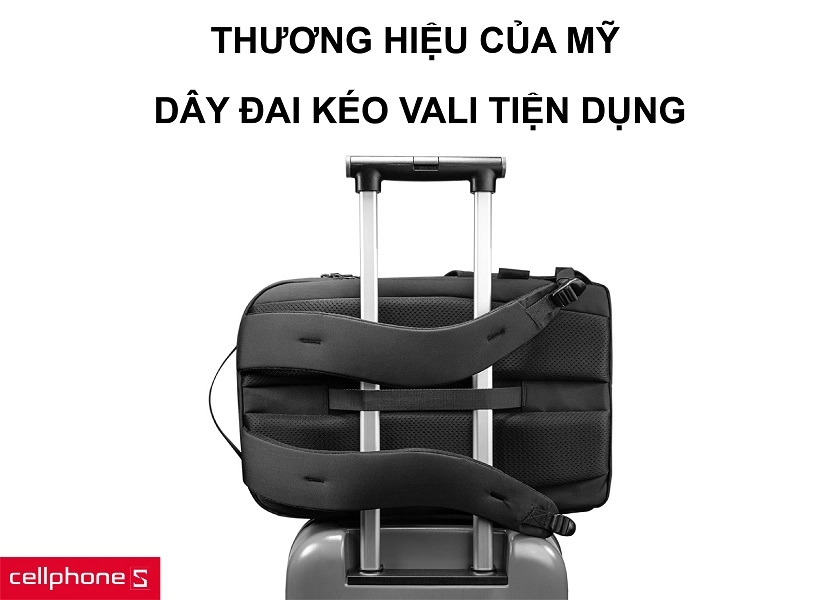 Thương hiệu Tomtoc chính hãng đến từ Mỹ và thiết kế dây đai móc trên vali kéo tinh tế