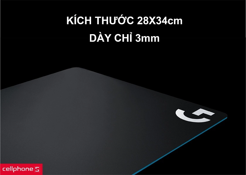 Kích thước bàn di chuột rộng cùng độ dày vừa tầm chỉ 3mm