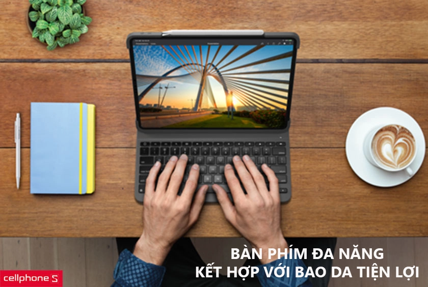 Bàn phím đa năng kết hợp với bao da tiện lợi