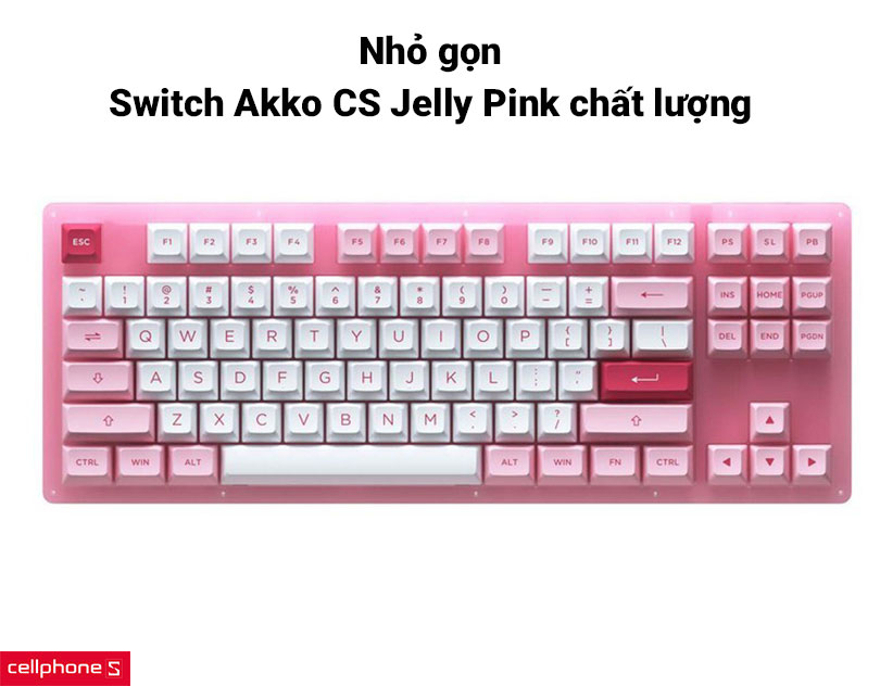 Bàn phím cơ có dây trong suốt AKKO ACR87 TKL Jelly Pink Switch RGB LED