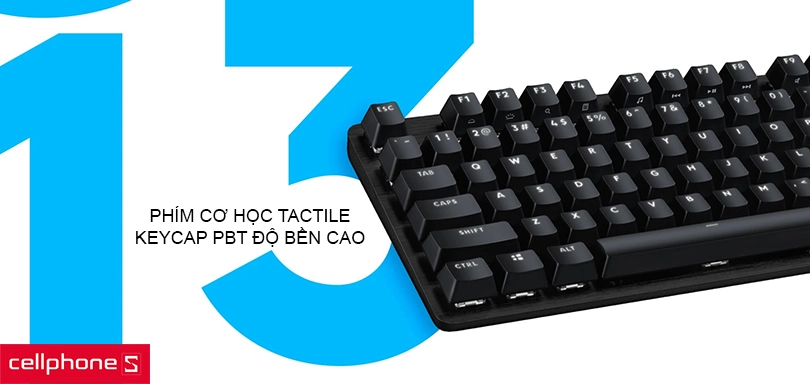 Phím cơ học Tactile, keycap PBT độ bền cao