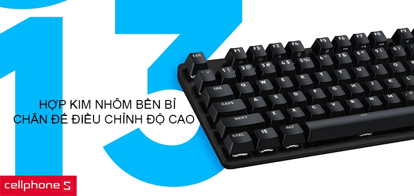 Chất liệu hợp kim nhôm bền bỉ, chân đế có thể điều chỉnh độ cao  