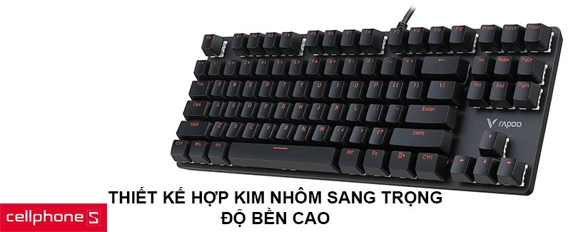 Bàn phím cơ có dây Rapoo V500 Alloy – Màu sắc trang nhã, truy cập nhanh chóng