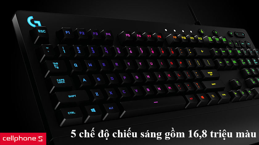 5 chế độ chiếu sáng gồm 16,8 triệu màu