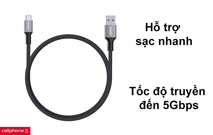 Hỗ trợ sạc nhanh, tốc độ truyền đến 5Gbps