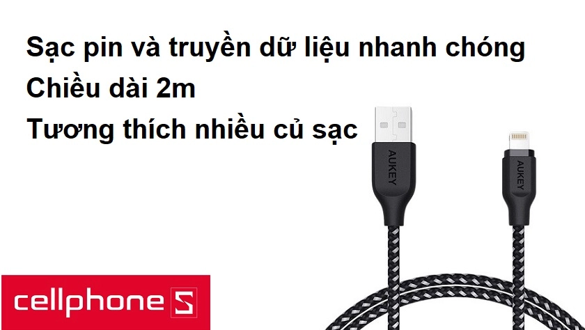 Chiều dài 2m, tương thích nhiều củ sạc
