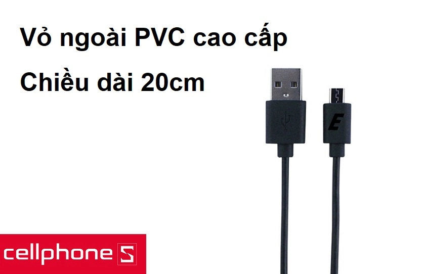 Vỏ ngoài PVC cao cấp, chiều dài 20cm