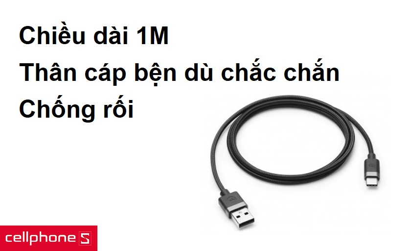 Chiều dài 1m, thân cáp bện dù chắc chắn