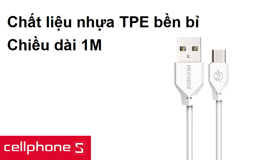 Chất liệu nhựa TPE bền bỉ, chiều dài 1M