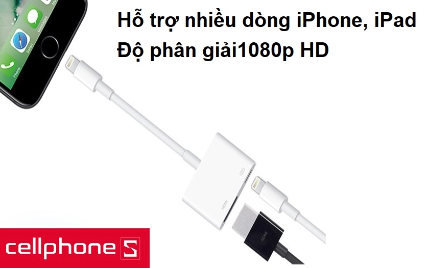 Hỗ trợ nhiều dòng iPhone, iPad, cung cấp hình ảnh độ phân giải lên tới HD 1080px
