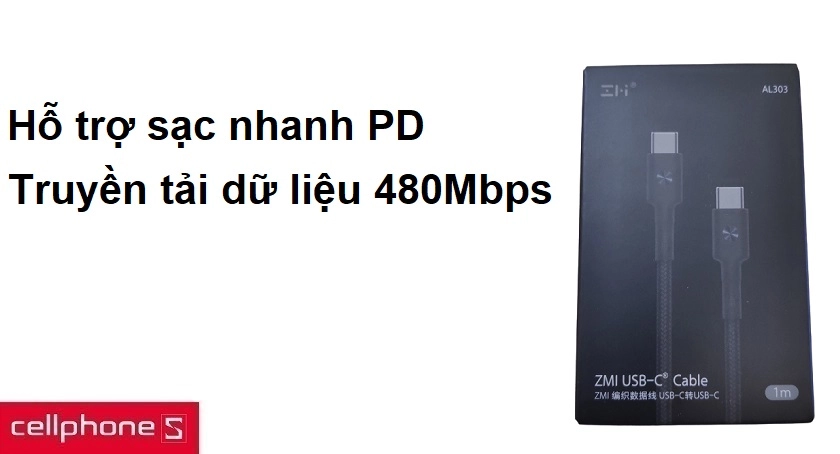 hỗ trợ sạc nhanh PD truyền tải 480Mbps