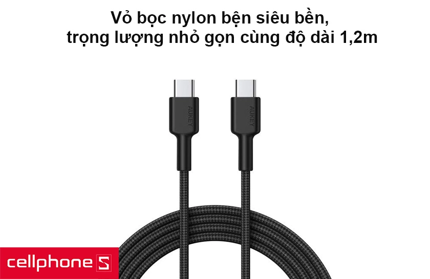 Cáp Type-C to Type-C Aukey CB-CD29 1.2m