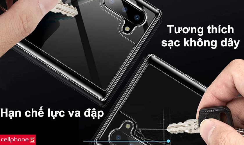 ESR Mimic Tempered Glass giúp hạn chế lực va đập, tương thích sạc không dây
