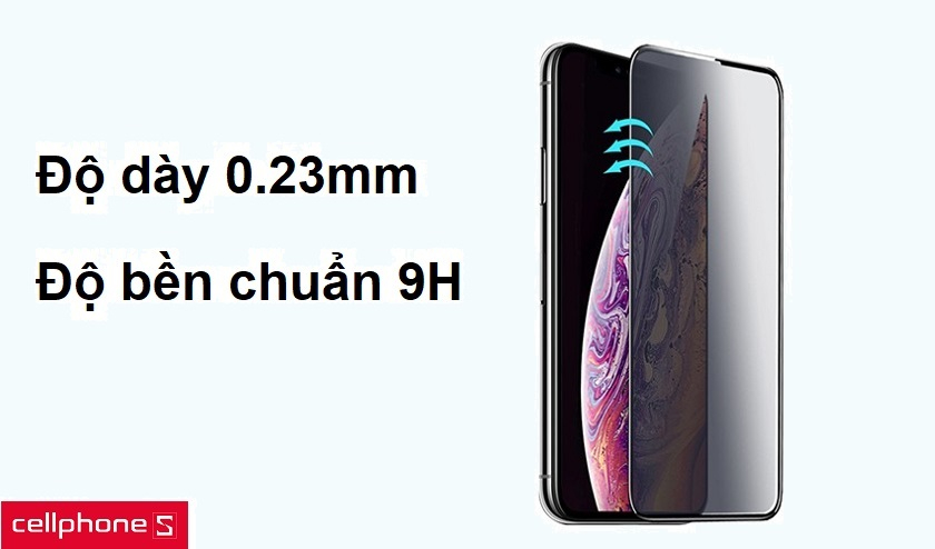 Miếng dán cường lực Mocoll Full 3D bảo vệ màn hình an toàn với độ dày 0.23mm, độ bền chuẩn 9H