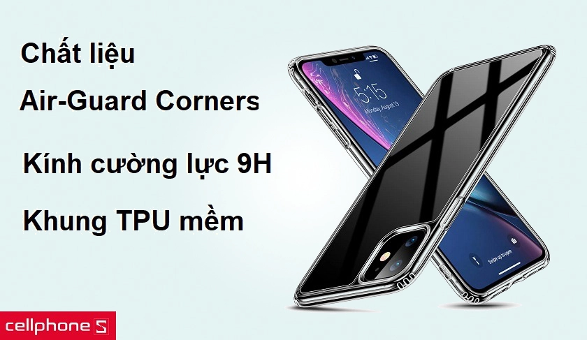 Bảo vệ tối ưu nhờ chất liệu Air-Guard Corners và kính cường lực 9H