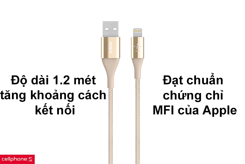 Độ dài 1.2 mét tăng khoảng cách kết nối