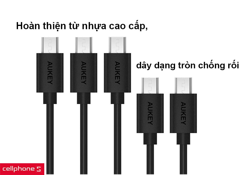 Hoàn thiện từ nhựa cao cấp, dây dạng tròn chống rối