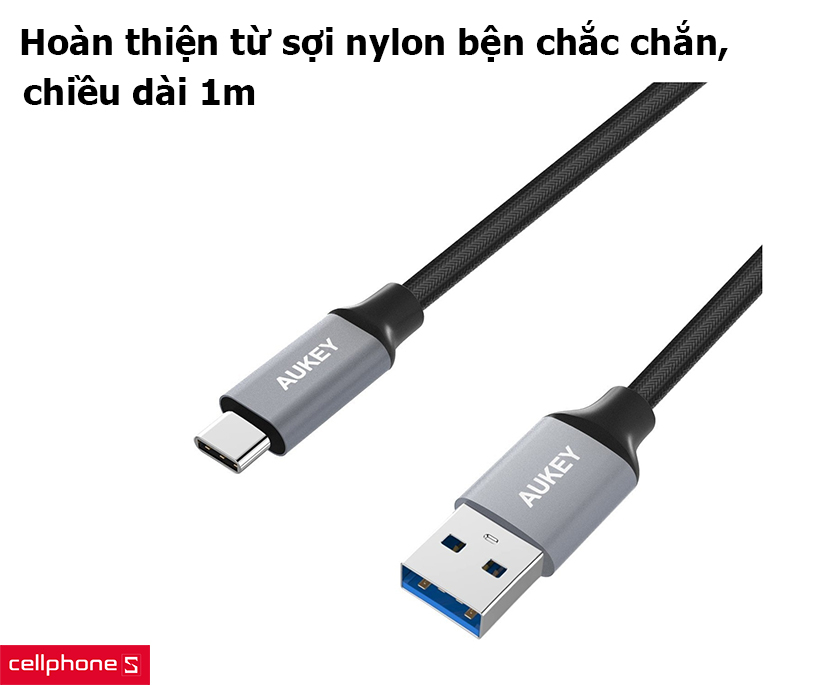 Hoàn thiện từ sợi nylon bện chắc chắn, chiều dài 1m