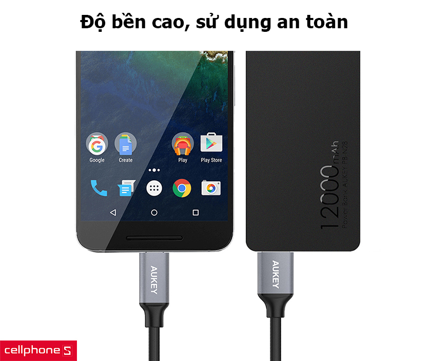 Cáp sạc độ bền cao, sử dụng an toàn