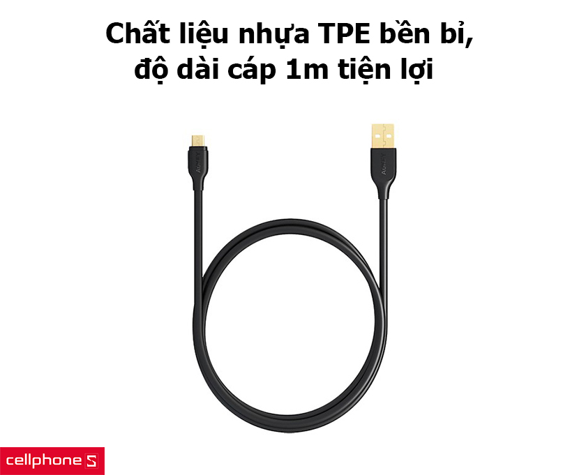 Chất liệu nhựa TPE bền bỉ, độ dài cáp 1m tiện lợi