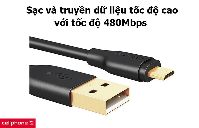 Sạc và truyền dữ liệu tốc độ cao với tốc độ 480Mbps